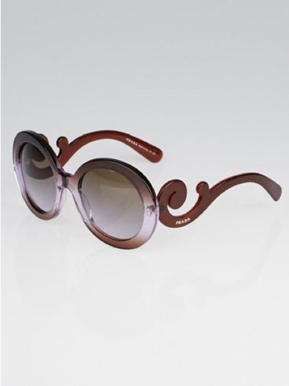 Prada Oversized Round Sunglasses in Translucent Purple